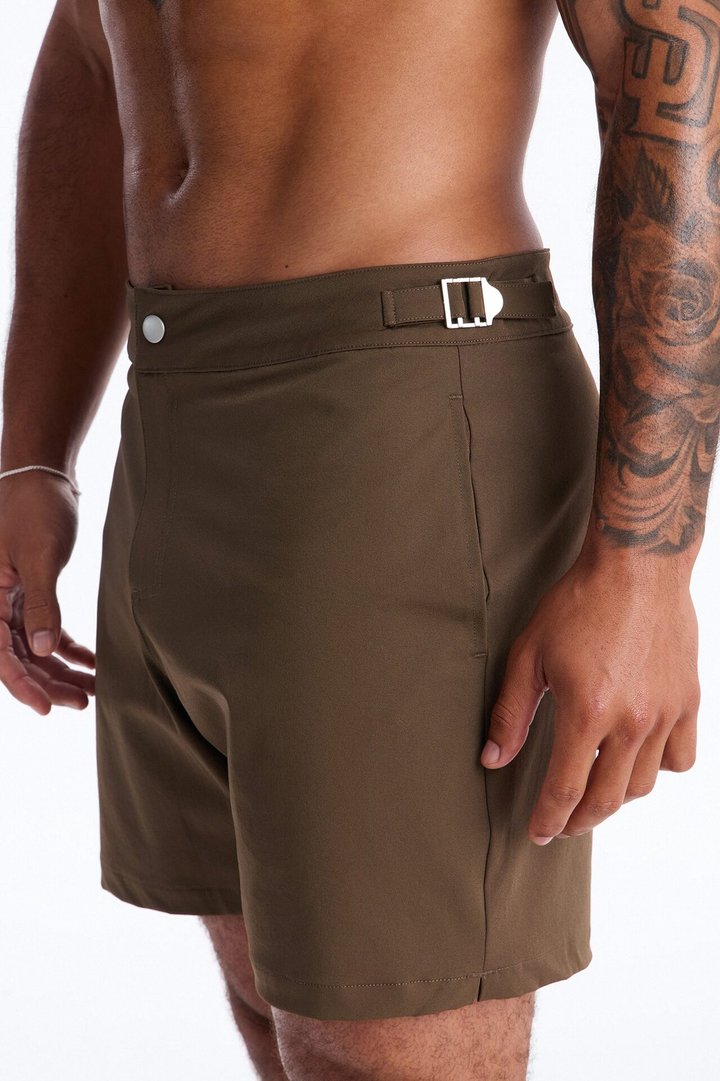 Elevated Stretch Trouser Swim Trunk 6″ - Brown