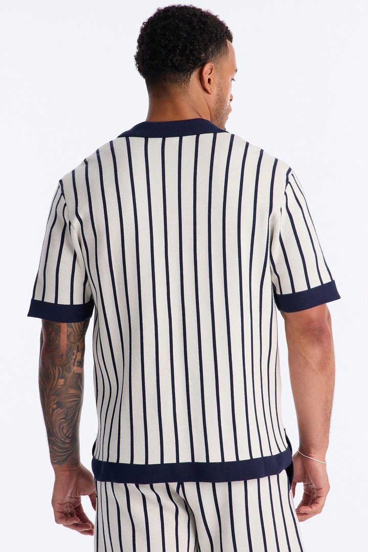 Relaxed Estate Stripe Button Up Shirt - Navy