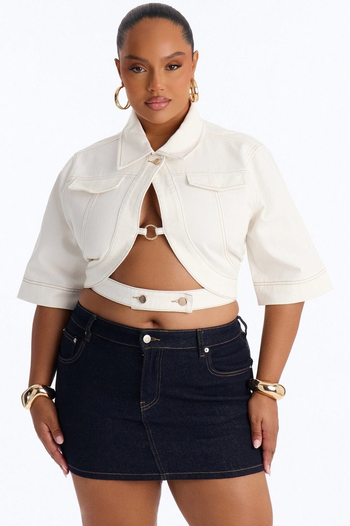 Ridin' Around Denim Top - White