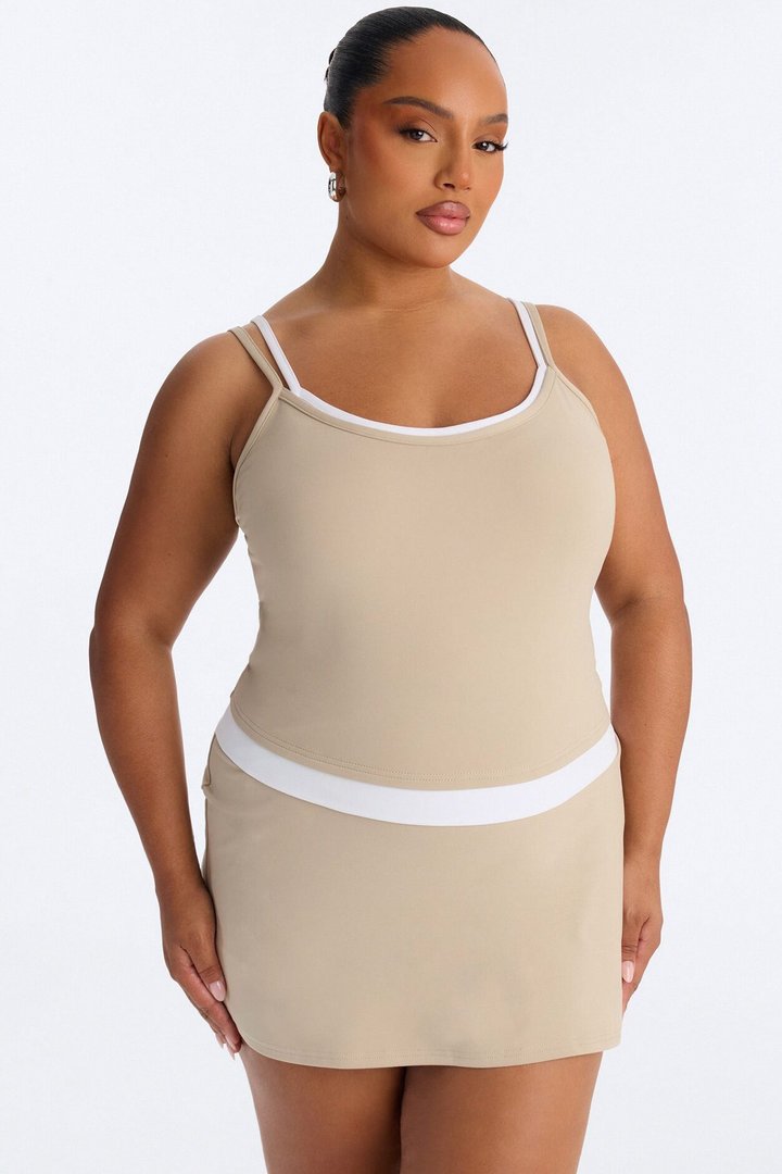 Claudia Mini Skirt Set - Taupe
