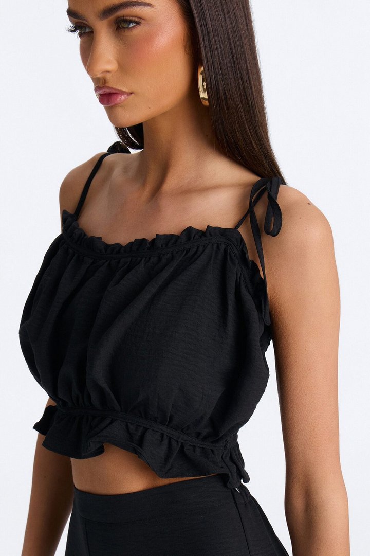 Kenya Wide Leg Pant Set - Black