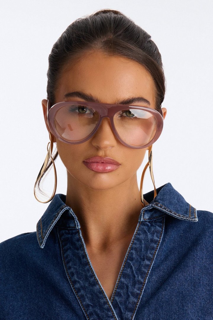 Rose View Glasses - Clear/Nude