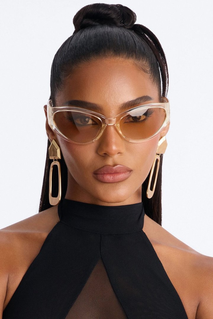 Jelly Bean Shield Sunglasses - Brown