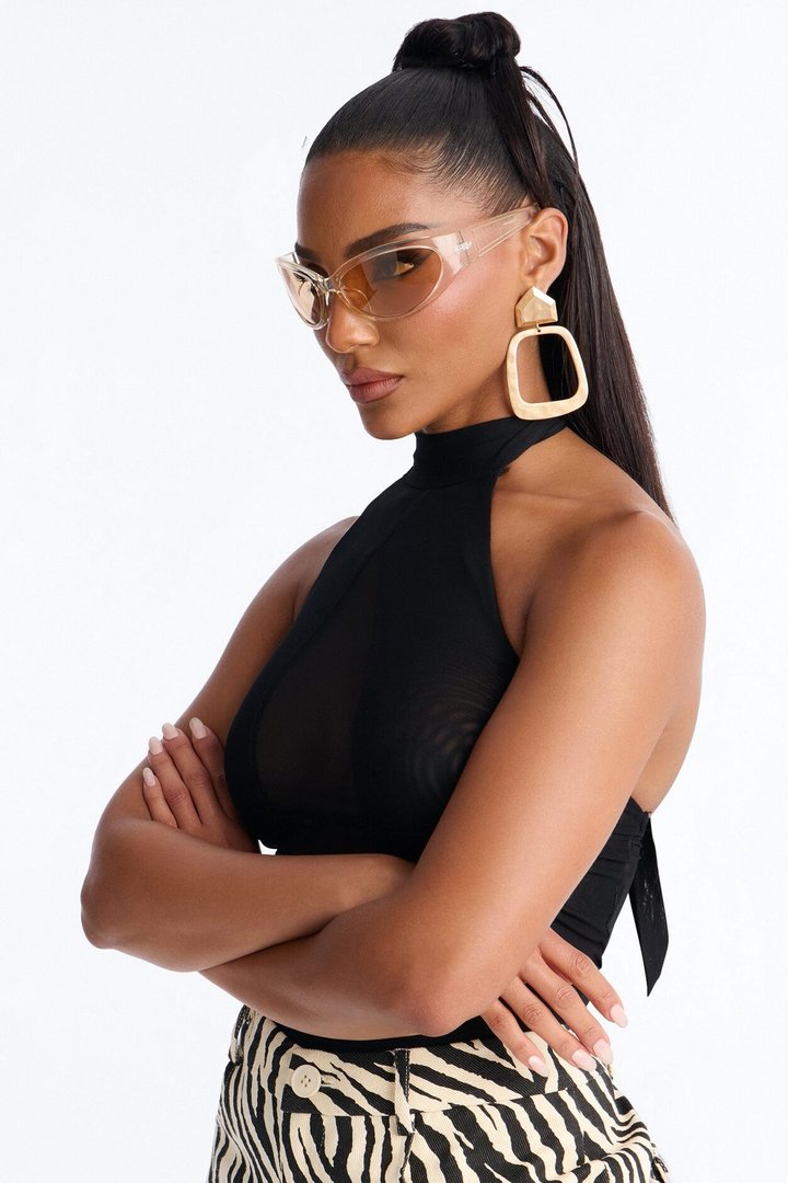 Jelly Bean Shield Sunglasses - Brown