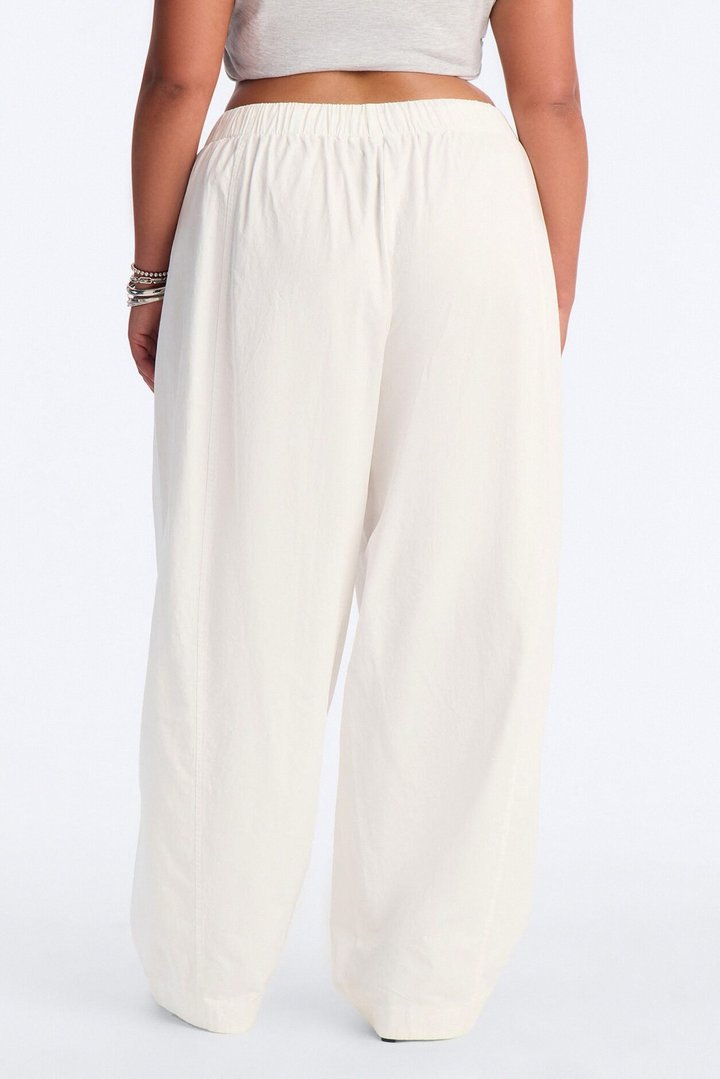 Maggie Low Rise Drawstring Wide Leg Pant 32″ - White