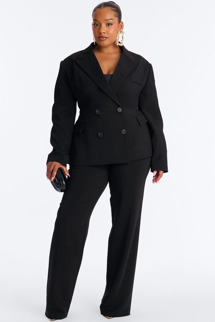Empire Essentials Double Breasted Blazer - Black
