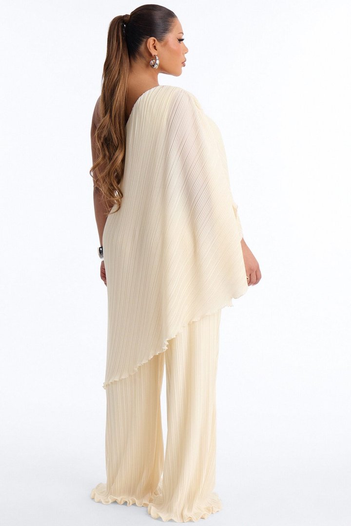 Goddess Flow Plisse Pant Set - Yellow