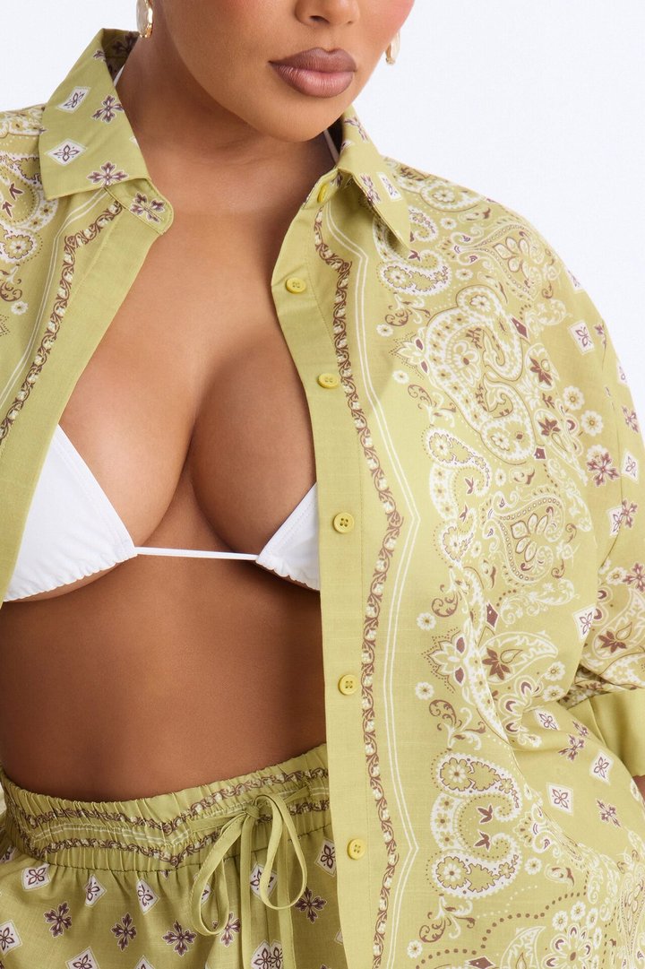 Daphne Paisley Short Set - Green