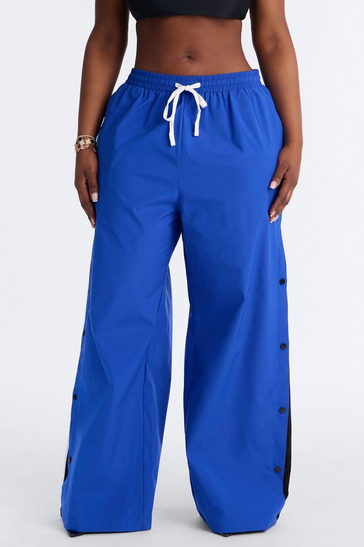 Jennie Snap Button Track Pant - Blue