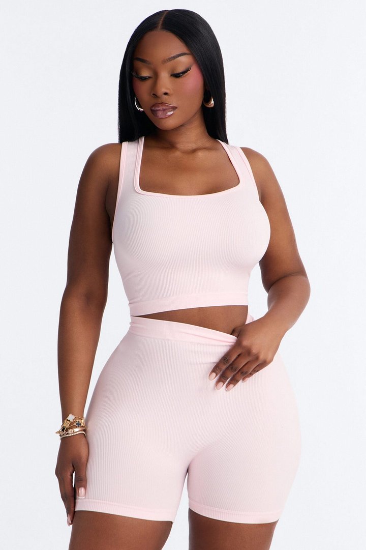 Active Aura Seamless Biker Short Set - Pink