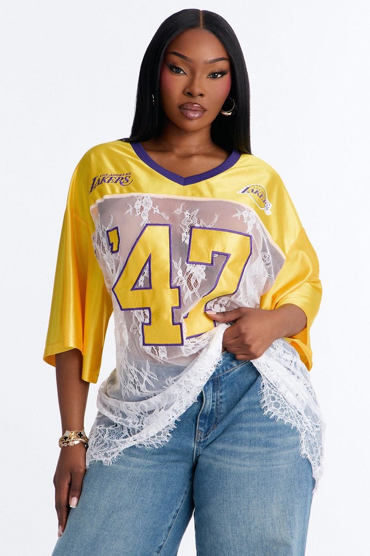 NBA LA Lakers Lace Top - White