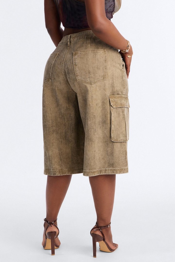 All Washed Out Cargo Bermuda Short - Brown/combo