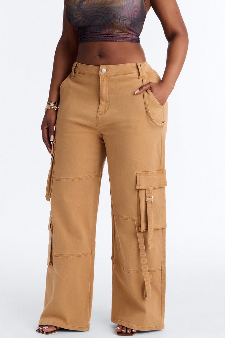Desi Mineral Wash Cargo Pant - Khaki