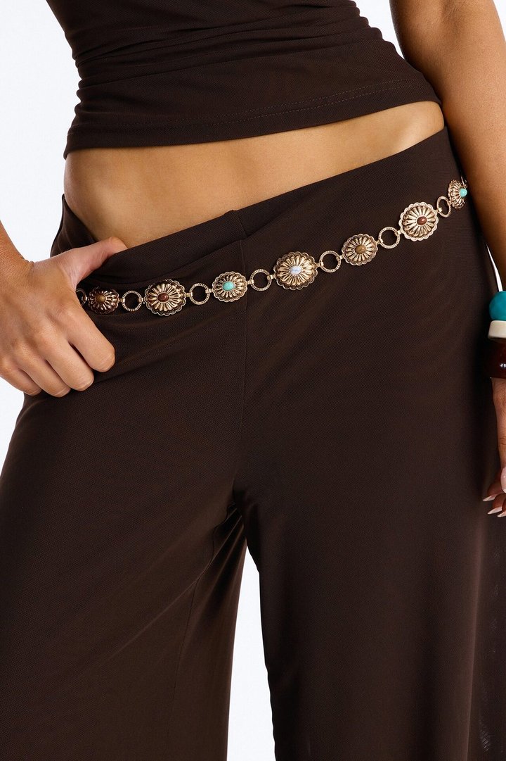 Wild Ride Concho Chain Belt - Brown/combo