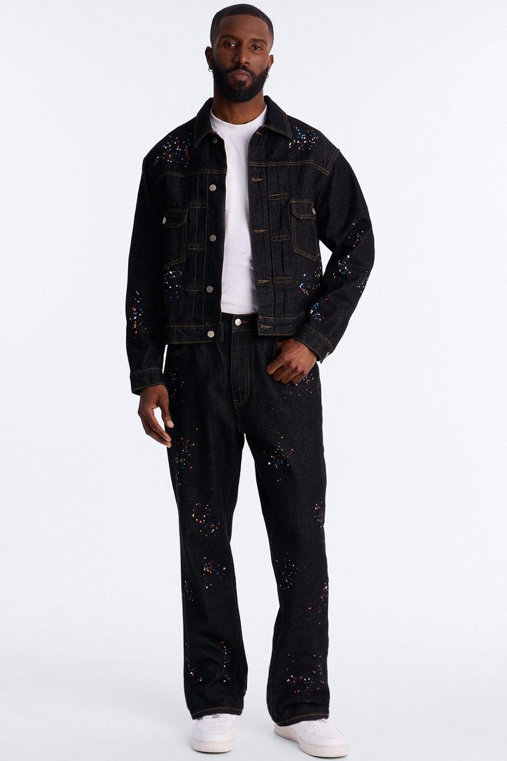 Slim Studio Paint Jeans - Dark Wash