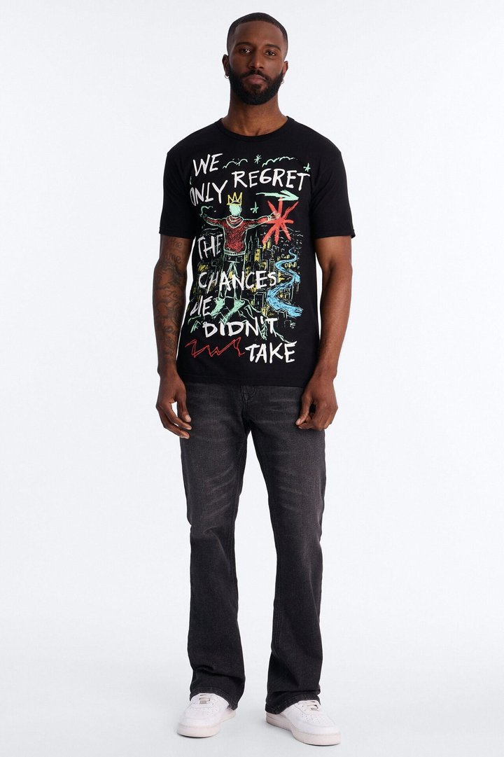 Fortunate Favors The Bold Puff Print Short Sleeve Tee - Black