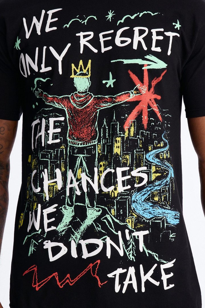 Fortunate Favors The Bold Puff Print Short Sleeve Tee - Black