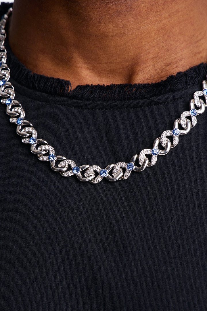 Frosted Tide Chain Necklace - Silver