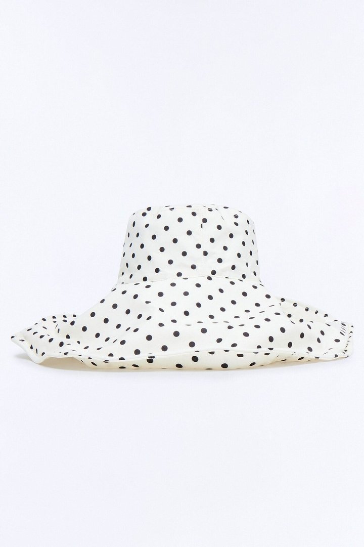 French Riviera Summer Sun Hat - White/Black