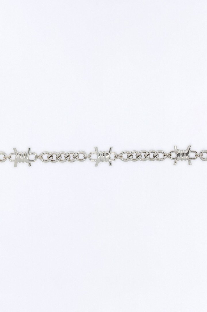 Barbed Wire Chain Belt - Silver