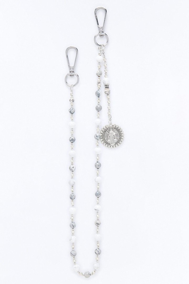 Saint Relic Beaded Pant Chain - Silver