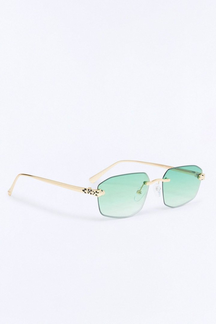 Set Me Free Sunglasses - Gold/Green