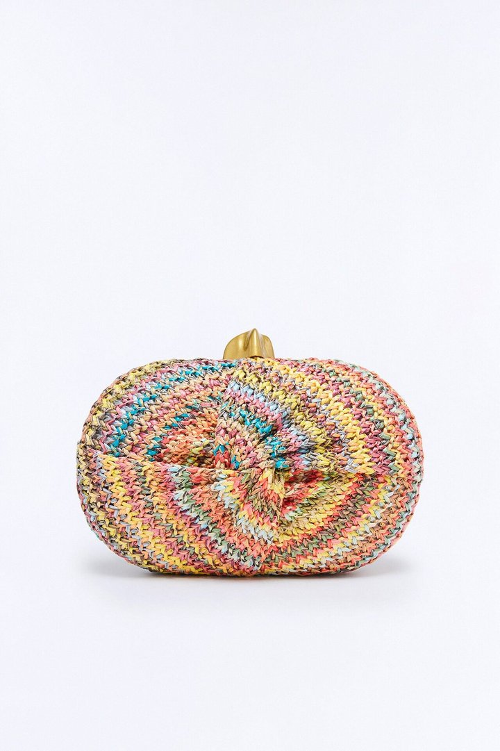 Sunset Spectrum Straw Clutch - Multi Color