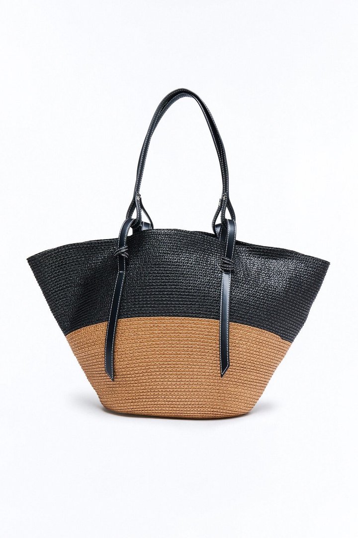 Sea And Sand Straw Tote Bag - Natural/Combo