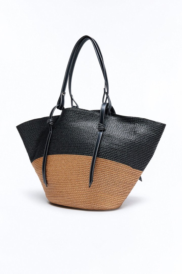 Sea And Sand Straw Tote Bag - Natural/Combo