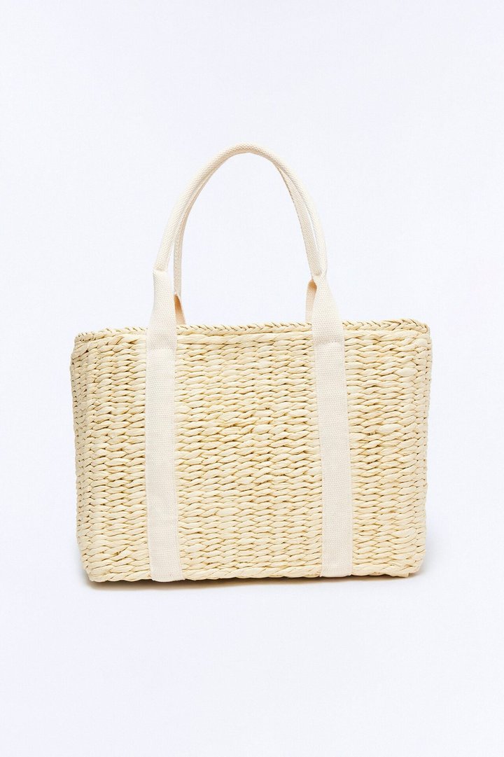Picnic Perfect Insulated Straw Tote - Natural