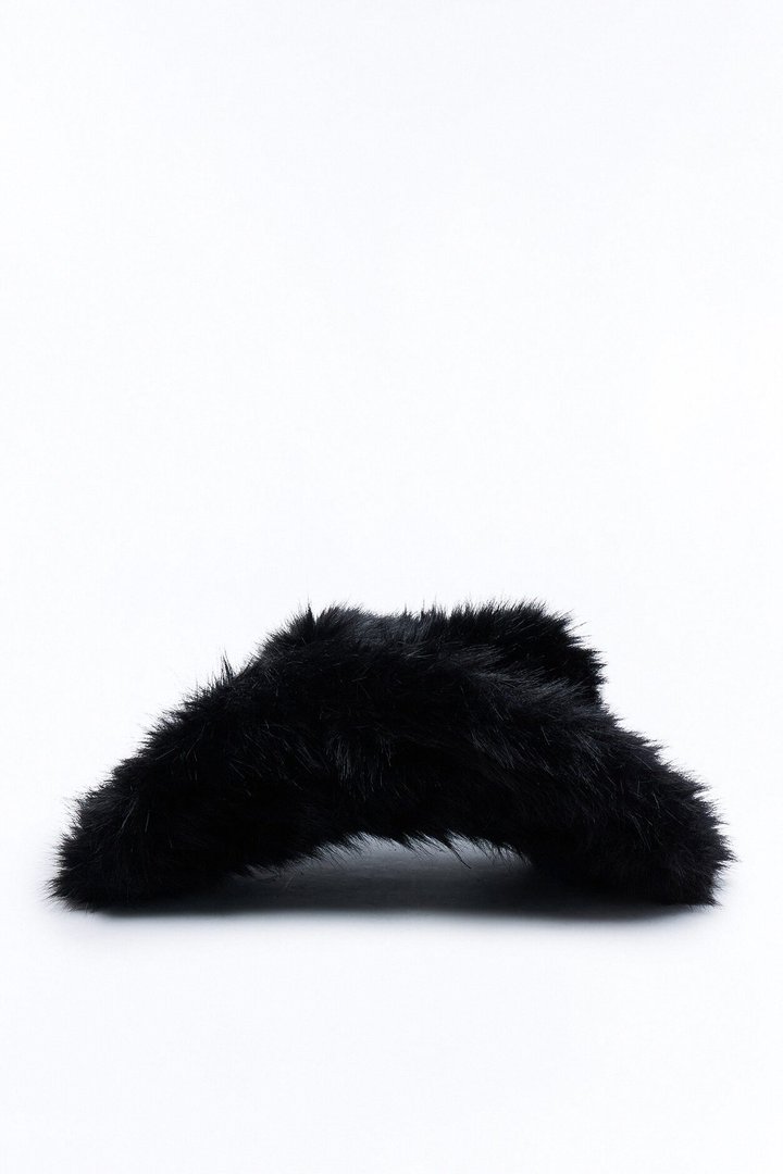 Faux Fur Cowboy Hat - Black