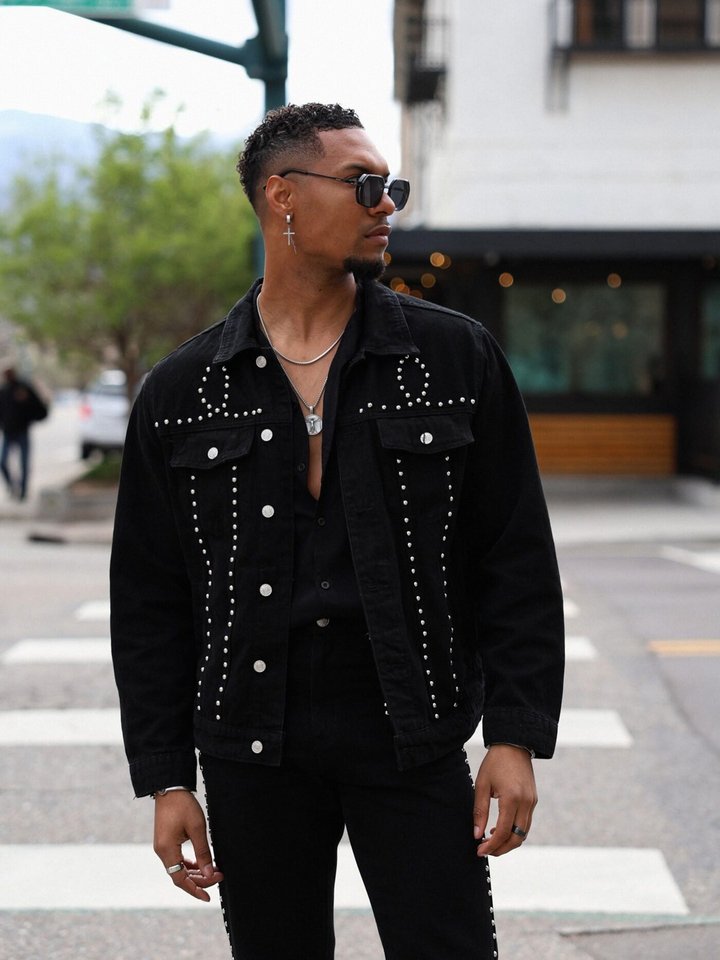 Iron Outlaw Denim Trucker Jacket - Black