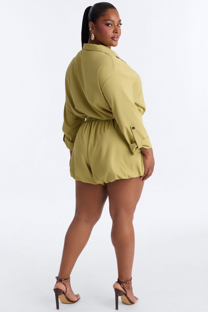 SAFARI Dream Tie Waist Romper - Olive