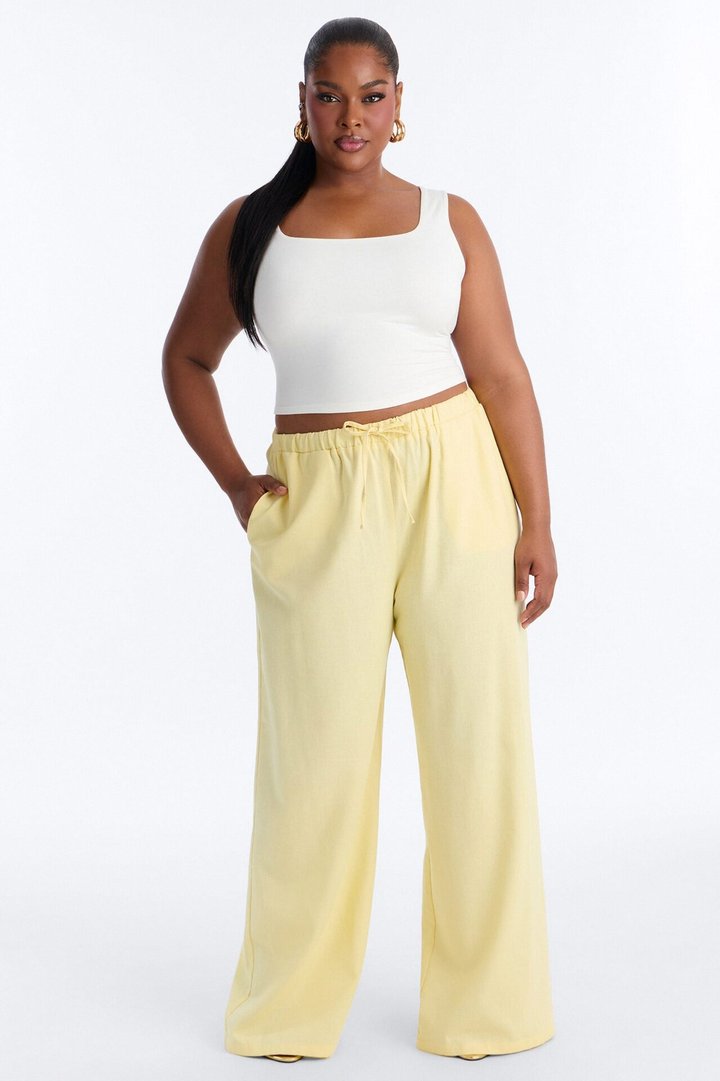 Beach Walks Linen Pant - Butter Yellow