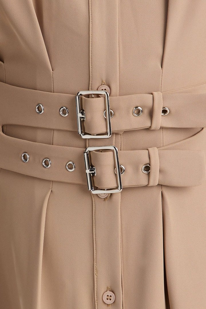 Bridgit Belted Maxi Dress - Taupe