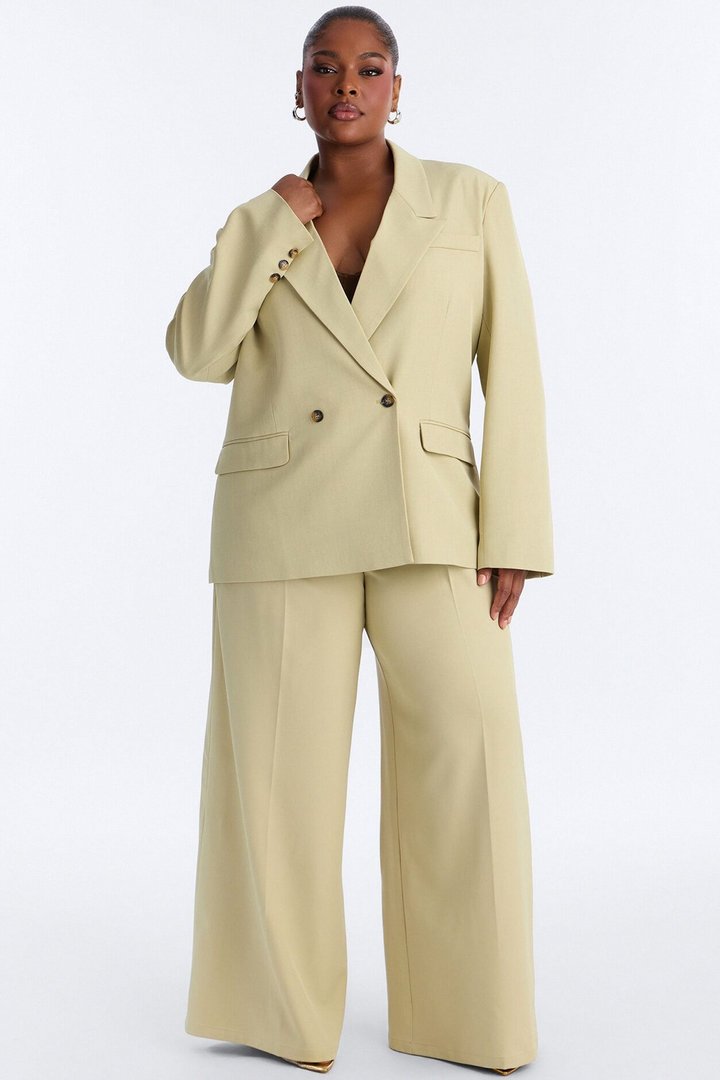 Indy Double Breasted Oversized Blazer - Sage