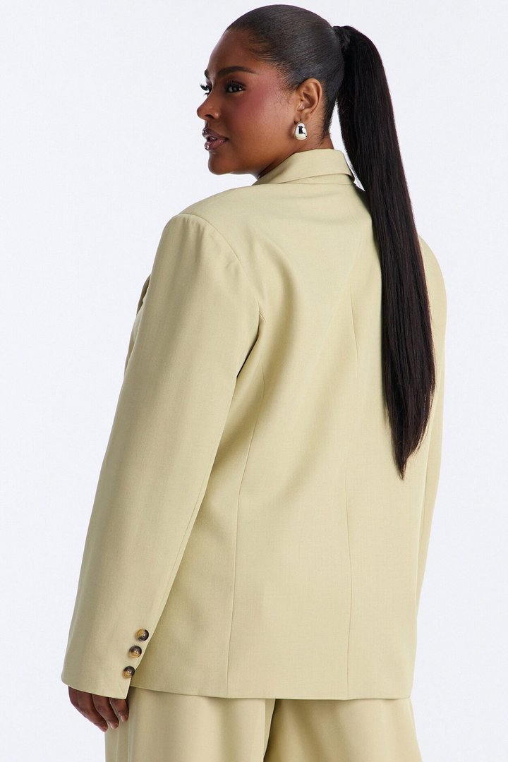 Indy Double Breasted Oversized Blazer - Sage
