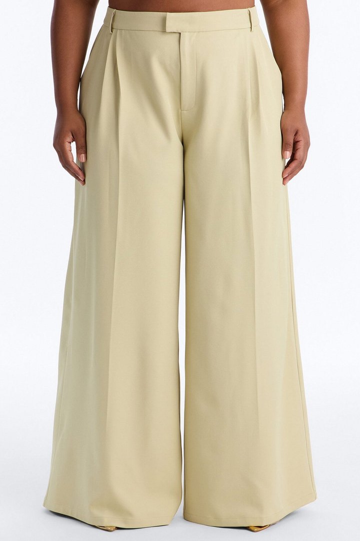 Indy High Rise Wide Leg Trouser Pant - Sage