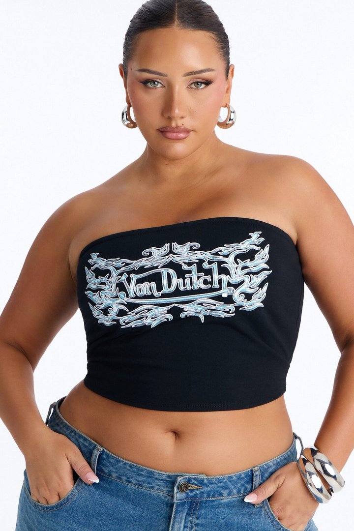 Von Dutch Rocker Tube Top - Black