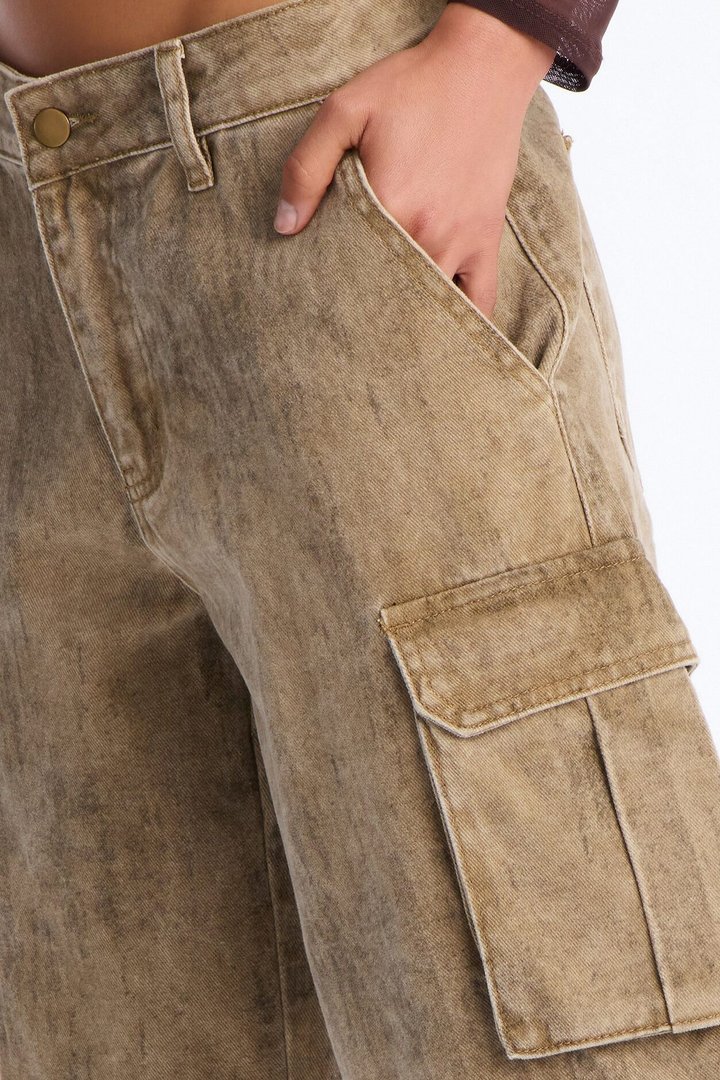 All Washed Out Cargo Bermuda Short - Brown/combo