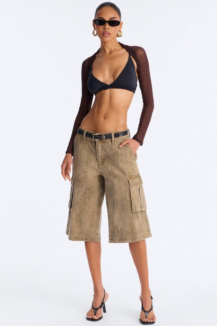 All Washed Out Cargo Bermuda Short - Brown/combo