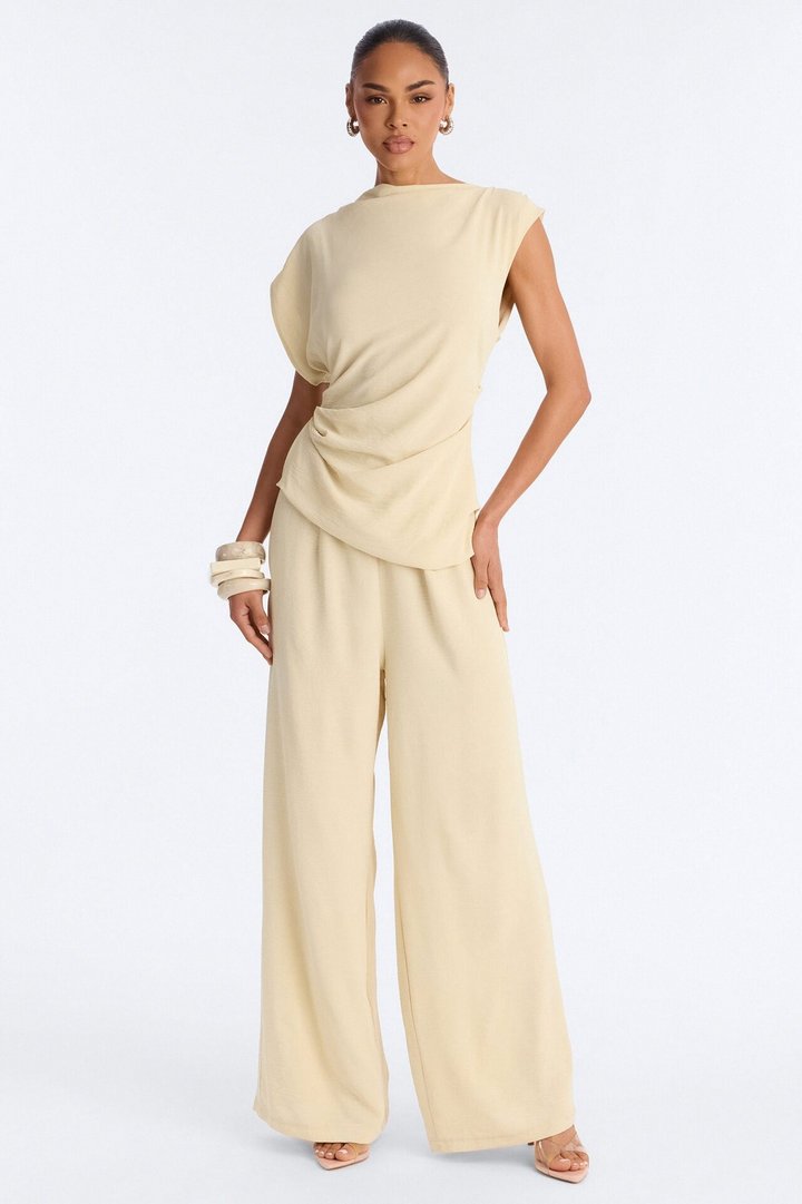 Best Influence High Neck Jumpsuit - Butter Yellow