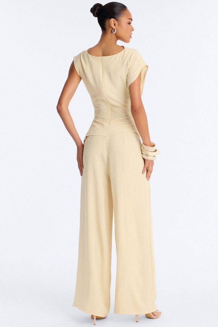 Best Influence High Neck Jumpsuit - Butter Yellow