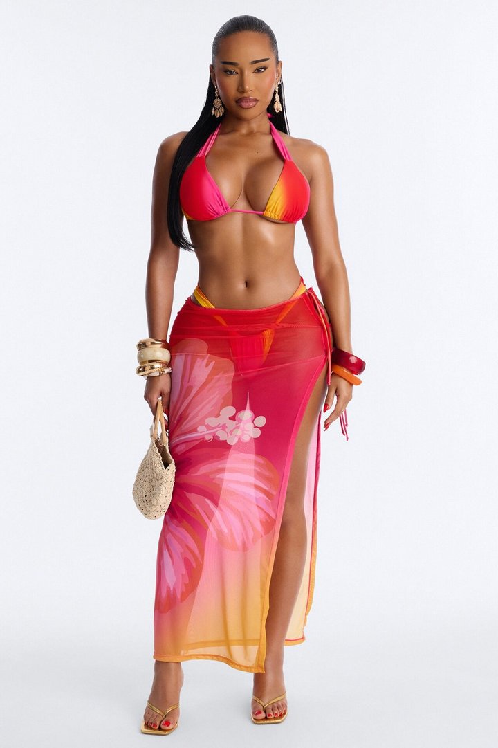 Sunkissed Paradise 3 Piece Bikini Set - Orange/combo