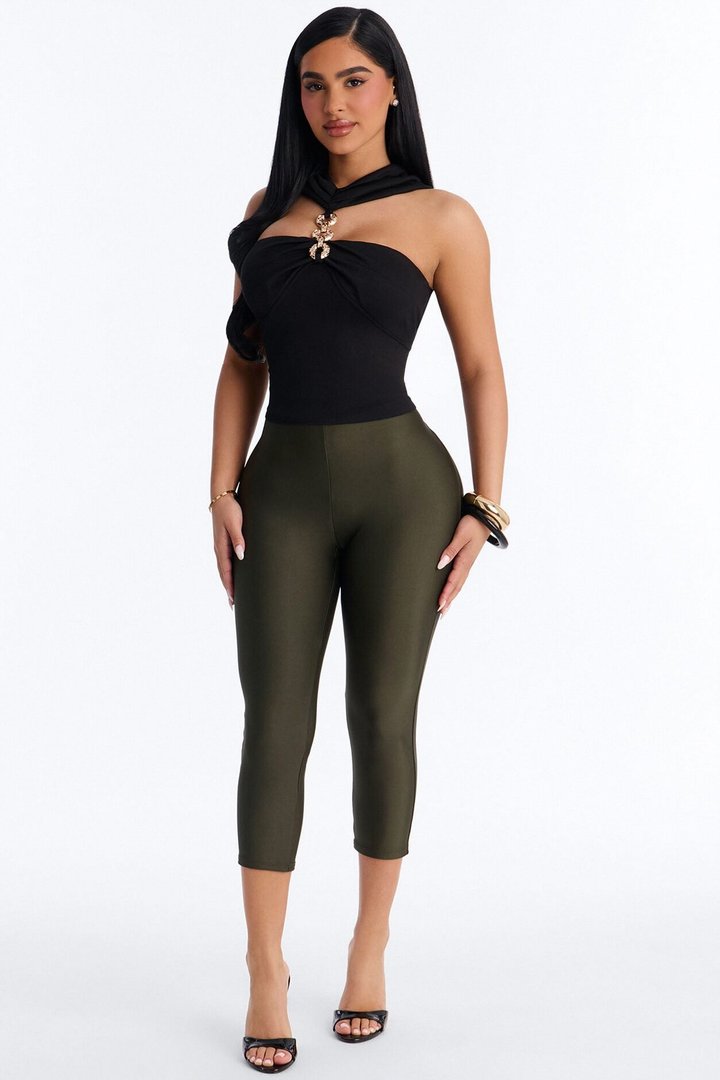 Break the Chain Ruched Sleeveless Top - Black