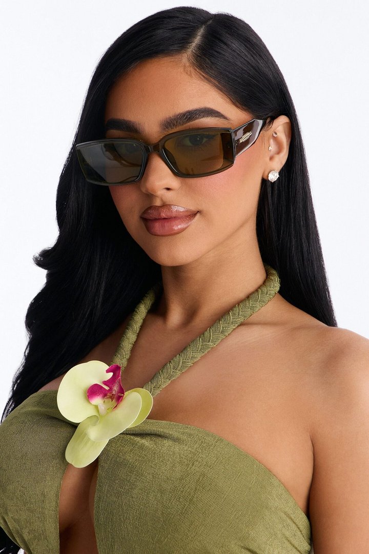Sweet And Sassy Sunglasses - Olive