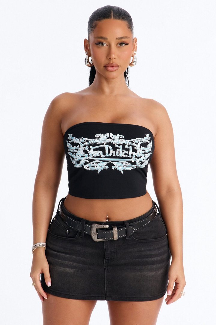 Von Dutch Rocker Tube Top - Black