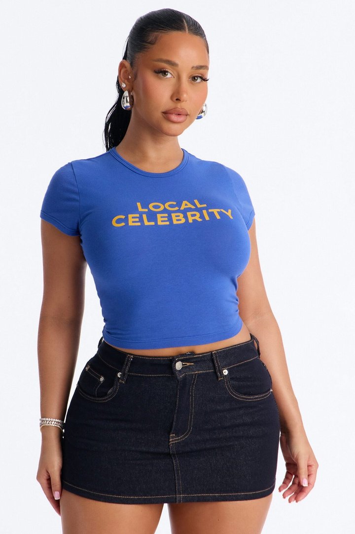 Local Celebrity Baby Tee - Blue