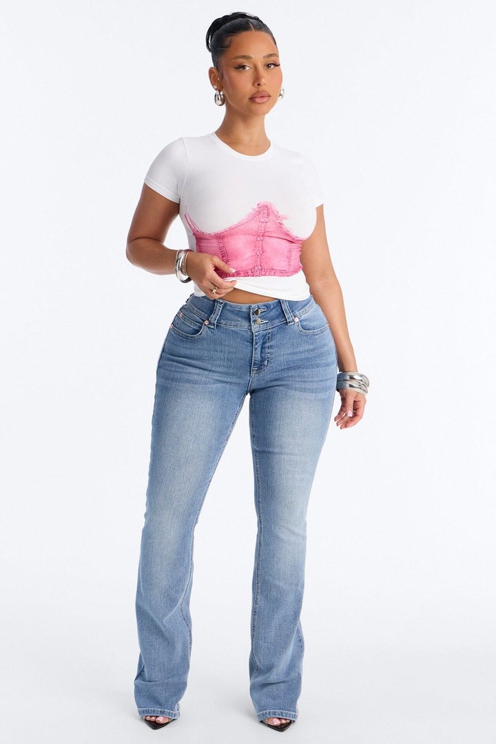 Chic Corset Seamless Baby Tee - White