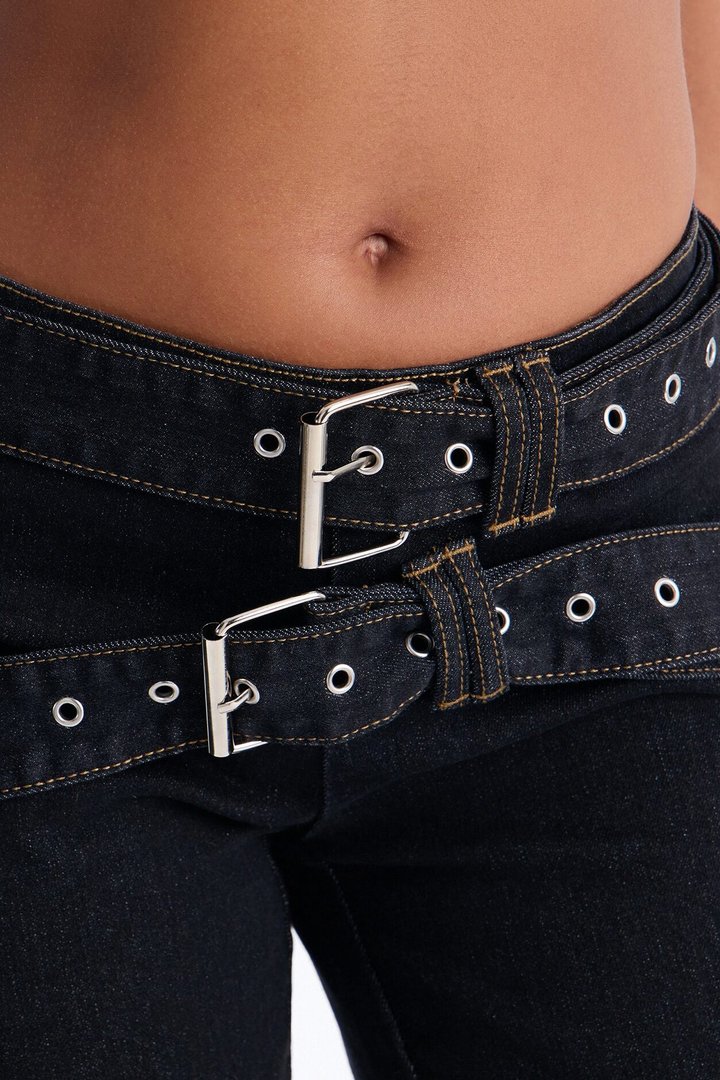 Top Secret Low Rise Skinny Capri Jeans - Black Wash